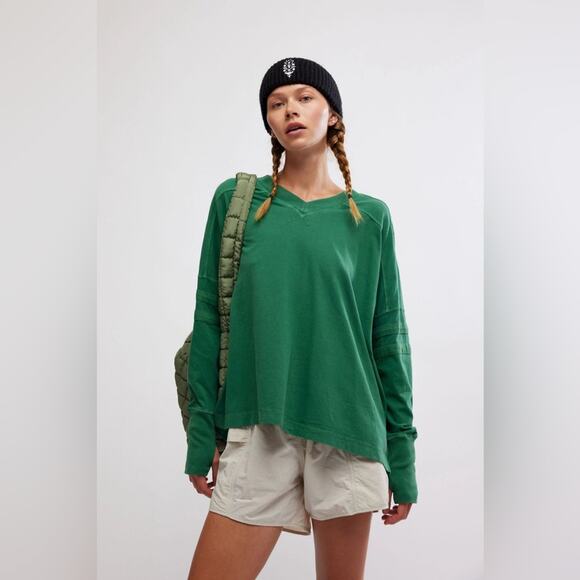 Free People FP Movement Women's All Star Layer Long Sleeve Green Womens Size S - Picture 2 of 8